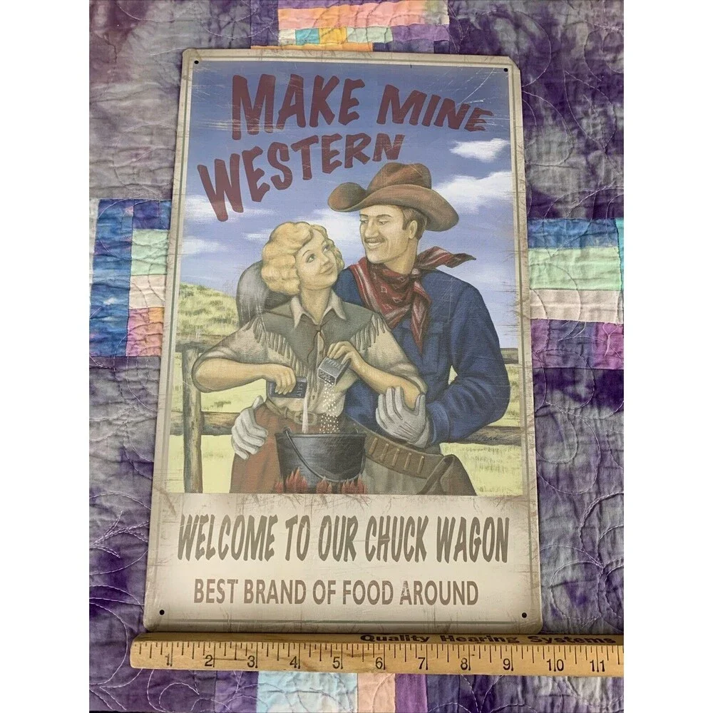 Make Mine Western 16x10 Rustic Retro Metal Signs